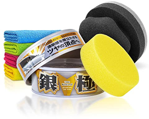 Soft99 The Kiwami Light Hartwachs (200g) Auto Wachs Versiegelung Set - Langzeitschutz (3 M.) für extremen Glanz & Glätte - Für weiße & helle Lacke - Lackversiegelung, Langzeitversiegelung | 7-teilig