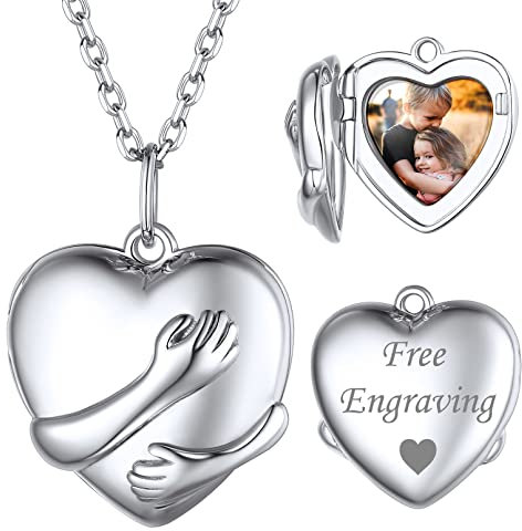 ChicSilver 925 Silber Damen Medaillon Silber Herzform zum öffnen Mädchen Foto Box mit Geschenkebox Super Valentinstaggeschenke