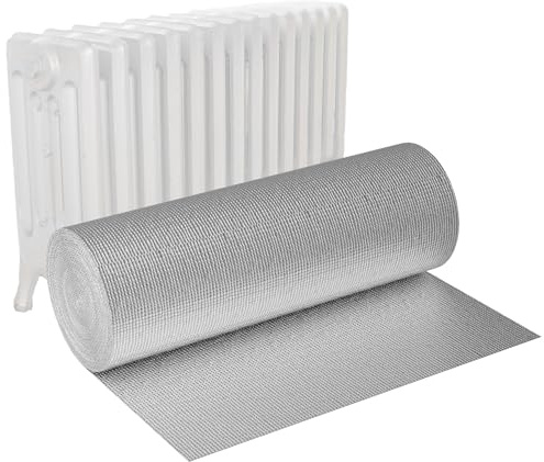 Aufun Isolierfolie Dämmfolie Doppelte Alu-Luftpolsterfolie Dachisolierung 3-4mm, Heizkörper Reflexionsfolie Isolierungsfolie Wärmehaltung (1x10m)