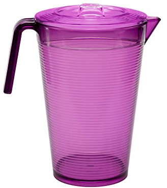 Omada Design Karaffe 2,1 l mit Deckel, bruchsicher, für den Außenbereich, mit Ausgießer, Linie Samba