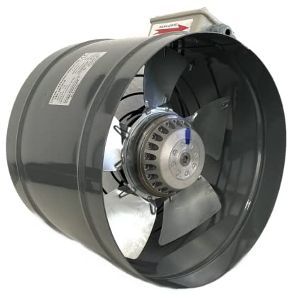 STAHL Axial Rohrlüfter Abluft/Zuluft Rohrventilator Lüfter. Wählbare Größen: 200, 250, 315, 355, 400mm. Gehäuse aus verzinktem Stahl. Kanallüfter für den Dauerbetrieb. (YBA-355mm; 3800m³/h)