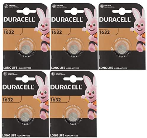 5X Duracell 1632 Lithium (5 Blister Da 1 Batteria) 5 Pile