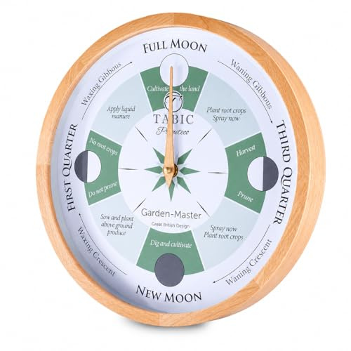 Tabic Planeteco Garden Master - Moon Gardening Clock - farmers almanac and lunar cycle - Essential Gardening Tool for Biodynamic & Organic Gardening - Transform Your Garden - Natural Stain
