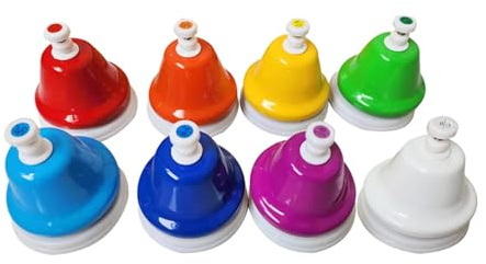 Hellery Tischglocken für Kinder, Musikalisches Lernspielzeug für Kleinkinder, 8 Ton Handglocken Set, Kindermusikinstrument, Geburtstagsgeschenk