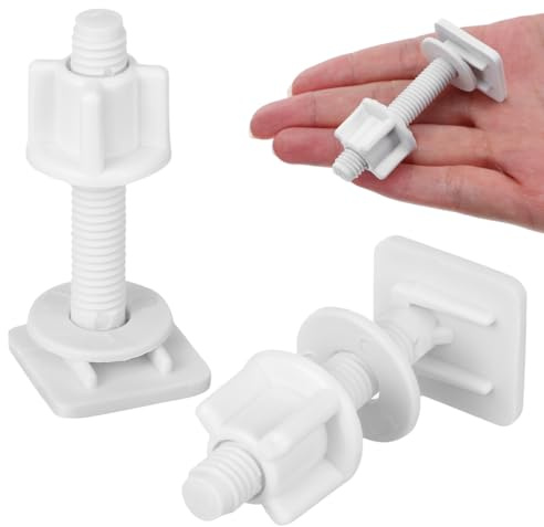 Mikikit Juego De Tornillos Y Tuercas Para Bisagra De Asiento De Inodoro 2 Piezas De Plástico Kit De Fijación Universal Para Tapa Wc Fácil De Instalar
