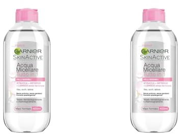 Garnier SkinActive, Acqua Micellare Tutto in 1, Pelli sensibili, Maxi formato, 400 ml (Confezione da 2)
