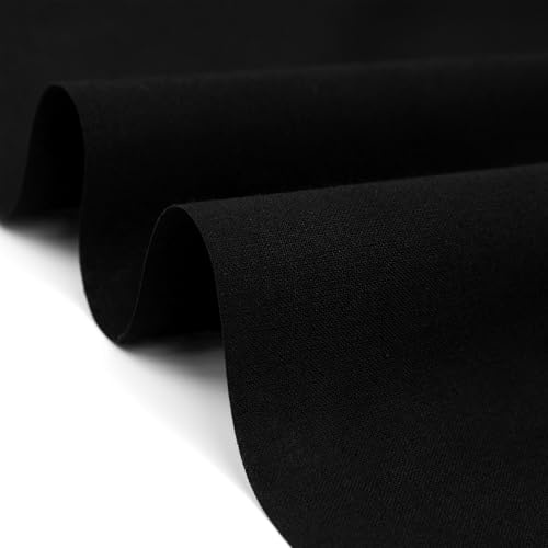 A-Express Black Calico Fabric by The Metre - Black Dyed 100% Cotton Fabric for Craft - 155 GSM 60 Inch 150cm Wide - Ideal for Sewing, Quilting, Embroidery, Linings, DIY Projects & Totes (Half Metre)