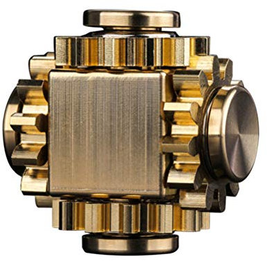 Mini Gear Metalllegierungsspinner,Fidget Cube,Fidget Toy Cube Metalldrehspielzeug Stressabbauspielzeug,Langlebige Mechanik,Beweglich,Kleines Figitspielzeug für Erwachsene (Golden)