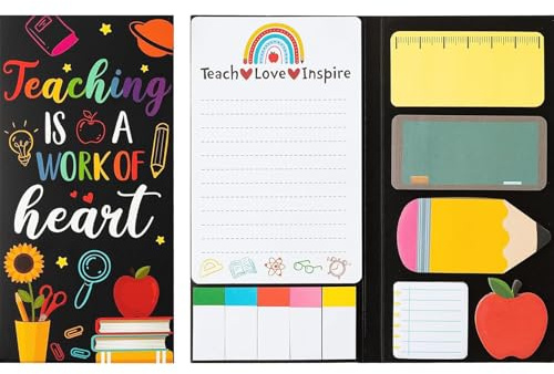Bailinks 440 Blätter Haftnotizen Set - Lustige Memo Pads Design, Selbstklebende Notizzettel für Schule, Büro, Lehrer Geschenke, Schülerbedarf, Kinder Page Marker, Schreibwaren Zubehör (LehrerB)