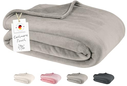 Carpe Sonno Kuscheldecke Flauschig Decke Grau | Fleecedecke 150x200 Wohndecke Bettüberwurf Wohnzimmer Couch Sofa Überwurf Blanket | Wohn- & Kuscheldecken 150x200 Weich & Warm