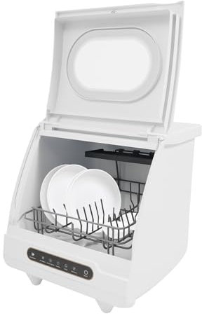 Garbenat Mini lavastoviglie 800 W lavastoviglie da tavolo 220 V elettrica multifunzione piccola lavastoviglie con 5 funzioni e siringa girevole a 360° per cucine di casa, appartamenti