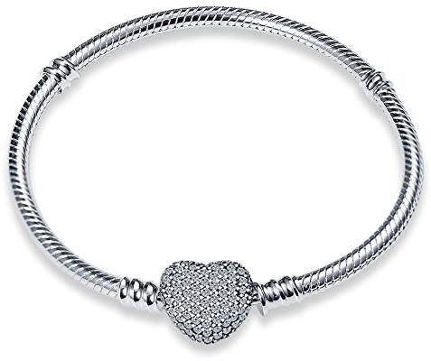 Symretie 925 Silver Bracelet for Women, Pandora Moments Series Snake Chain Bracelet, Compatible with Pandora Charms, an Ideal Jewelry Gift for Women.SL1