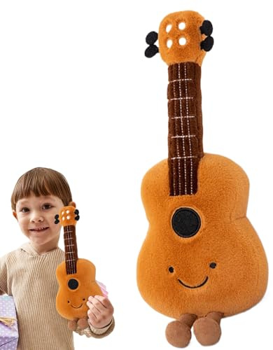 Peluches - Violon, Guitare et Pipa Doudou en Peluche,Peluches Mignons pour Anniversaire Noël , Décoration Maison Salon Chambre Jouet Câlin