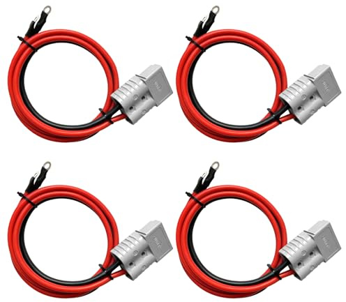 Conectores Batería 50a 600v: 4 Piezas Conector De Desconexión Rápida De Batería, Conector De Alimentación Enchufe Del Cabrestante Del Remolque Con Cable Anillo O Conector De Batería Para Coches Barcos