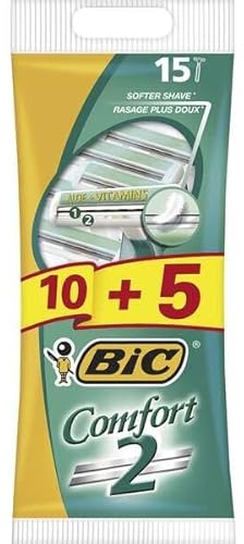 Brightium Einwegrasierer, Packung mit 10 Stück plus 5 Gratis-Klingen, komfortables Design, hochwertige Klingen, ideal für den täglichen Gebrauch und Reisen.
