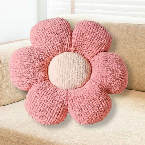 Gohytal Blumenkissen, Rosa Blumengestalt Zierkissen,Blumen Plüsch Kissen 40cm, Schmusekissen Flausch Dekokissen,Weiche Kissen Deko für Kinder Mädchen für Sofa Bett Wohnzimmer Schlafzimmer Kinderzimmer
