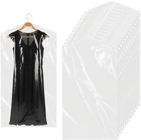 20 Pezzi Trasparenti Copertura Vestiti, Buste Copriabiti Coperchio in Plastica, Custodie Vestiti per Protezione Antipolvere, Vestiti Appesi Borse Porta Abiti, per Camicie, Giacche (60 x 120 cm)