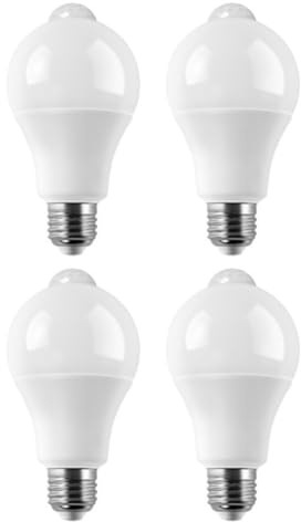 Paaruter 4 Ampoules à LED avec Capteur de Mouvement E27, Lampe à LED avec Détecteur PIR, Lumière Automatique on/Off pour Porche, Escaliers, Garage - 15W