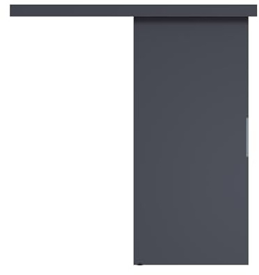 Schiebetür Komplettset 95x205 cm | Schiebetür mit modernem Design und flacher Abdeckung | Schiebetürsystem für platzsparende Raumgestaltung in Wohnzimmer, Küche oder Büro | Zimmertür | Anthrazit