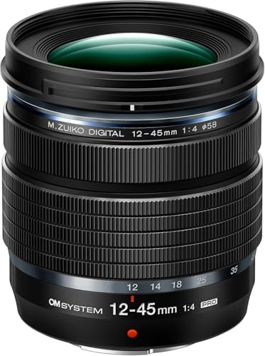 OM SYSTEM M.Zuiko DIGITAL ED 12-45mm F4.0 PRO Lens, Ultra-Compact Standard Zoom, High Resolution, Weather Resistant, Compatible with All MFT Cameras (Olympus OM-D & Pen Models, Panasonic G Series)