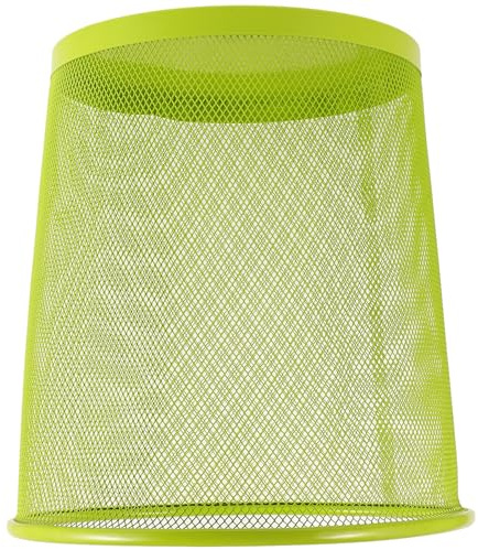 BESTonZON Cubo de Basura Metálico de Malla sin Tapa Tamaño Mediano Color Verde Papelera Pequeña para Oficina y Hogar Cesta Redonda para Residuos Contenedor Ligero y Resistente