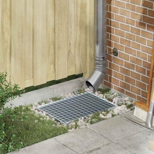 Nqyjm Gitter Silber 50 x 35 x 2 cm Feuerverzinkter Stahl für Garten, Terrasse, Außende