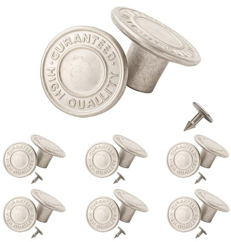 Trimming Shop Stud Buttons 14mm Silver Jeans HIGH Quality Guaranteed Rivet | Built To Be Sturdy And Long Lasting For Everyday Wear Perfect For Denim Jackets And Trousers Repairs