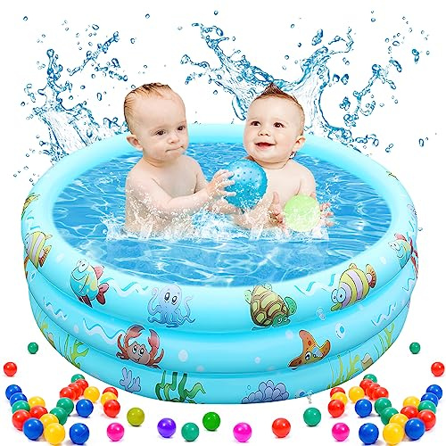 TOPJOWGA Pataugeoire pour bébé - Piscine gonflable pour enfant Ø 90 cm - Piscine gonflable ronde