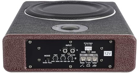 JUDEMII 600W Subwoofer Auto Activo 8 Pulgadas Altavoz Coche | Subwoofer - Caja de graves para subwoofer (36,5 x 26 x 6,8 cm), color negro