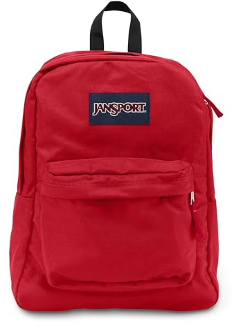 JanSport SuperBreak One Backpacks - Durable, Lightweight Bookbag with 1 Main Compartment, Front Utility Pocket with Built-in Organizer - Premium Backpack, Red Tape