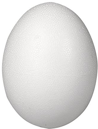 Rayher 30167000 Styropor-Ei, weiß, 2-teilig, 26 cm, 2 Halbschalen, zum Befüllen, Kunststoffeier, Styroporeier, Kunststoffeier, Ostereier, zum Bekleben und Bemalen