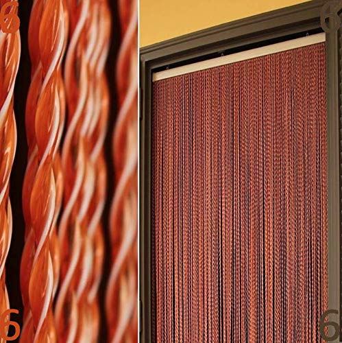 BricoShopping® Tenda moschiera Mod.C a fili in pvc regolabile Zanzariera per porta finestra esterna ingresso balcone camper filo ANTIMOSCHE 4 misure ((6) Arancio, 100L x 220A cm (1 Pannelli))