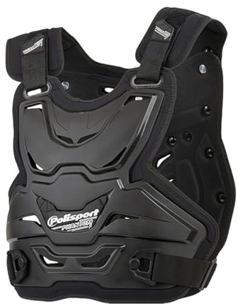 Polisport 8003700001 - Protector de peto Phantom Lite con hombreras ajustables y hebillas en el pecho, confortable y adaptable al cuerpo en color negro