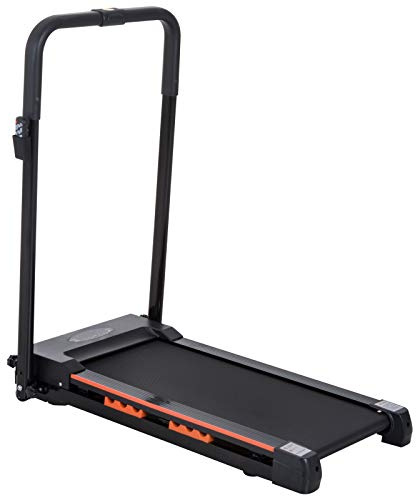 HOMCOM Tapis de Course électrique de Marche, Tapis de Marche, 370 W, Pliable, télécommande, écran LCD, Vitesse 1-6 Km/h, Acier, Noir