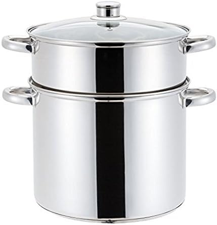 HAUSSMANN HERITAGE Couscoussier Inox 8L (Ø 22cm) | Faitout avec Panier Vapeur & Semoule 3 Pièces, Triple Fond Induction & Lave-vaisselle, Sans PFOA, Couvercle Verre