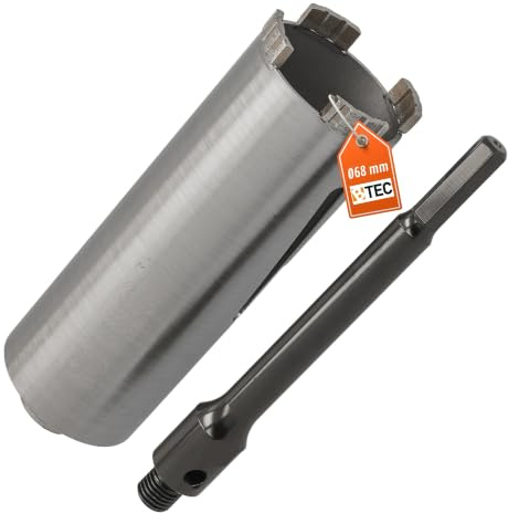 Diamant Bohrkrone Sechskant lang (200mm) Aufnahme Nutzlänge 180 mm Ø 68 mm Betonbohrkrone Kernbohrer