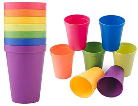 Nanxin 8 Piezas Juego de Vasos, Vasos de plástico,Sin BPA, Reutilizables y encajables Ideal para Fiesta, Partido de la Parrilla, Cumpleaños de los Niños