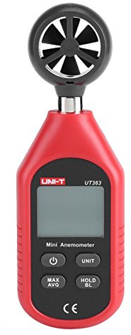Mootea Anemometer,UT363 High Accuracy LCD Digital Anemometer Wind Speed Temperature Gauge Meter Tester