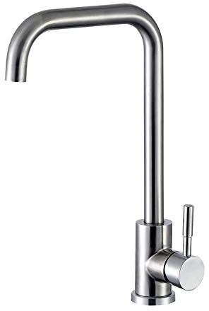 KINSE Rubinetto Lavello Cucina in Acciaio Inox, Miscelatore Monocomando, girevole a 360°, Acciaio inossidabile spazzolato