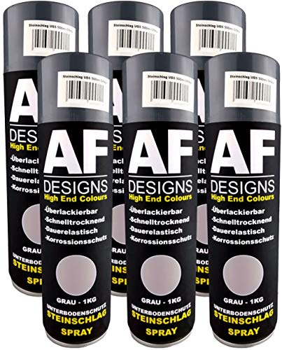 Alex Flittner Designs Steinschlagschutz Spray grau 6x500 ml | Unterbodenschutz/Steinschlagschutzspray