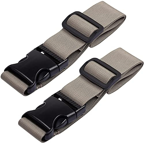 Wisdompro Gepäckgurt, strapazierfähig, verstellbar, Reisezubehör, zum Verbinden von 3 Gepäckstücken, 2 Stück, Khaki, 20 inch