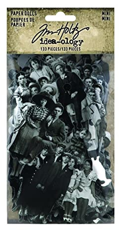 Tim Holtz 672142 Idea-Ology Paper Dolls Die-Cuts 133/Pkg-Mini Kunsthandwerk, Schwarz