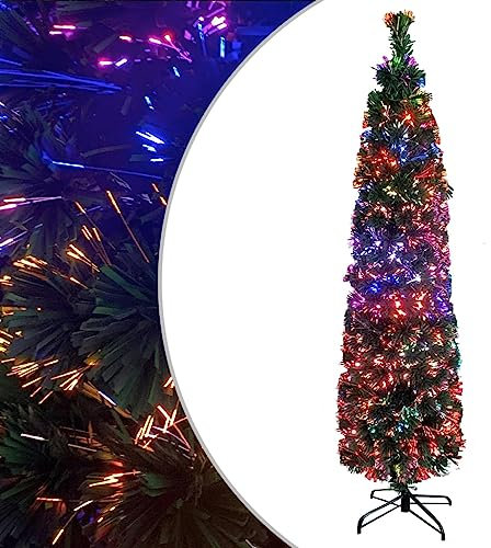vidaXL Künstlicher Weihnachtsbaum Schlank mit Ständer Tannenbaum Christbaum Dekobaum Kunstbaum Weihnachten Dekoration Weihnachtsdeko 120cm Glasfaser