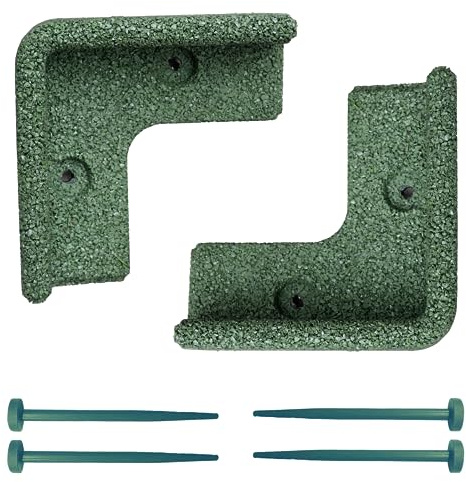 FlexiBorder Lot de 2 Bordures de Jardin en Caoutchouc Vert 90 Degrés d'Angle Intérieur - Pour Pelouse, Allées et Fleurs