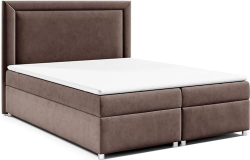 Best For Home Trinity K3 Boxspringbett mit 7-Zonen Bonell-Federkernmatratze | Bett 180x200 | Boxspringbett mit Matratze und Stauraum | Polsterbett 180x200 – mit Lieferung & Aufbauservice