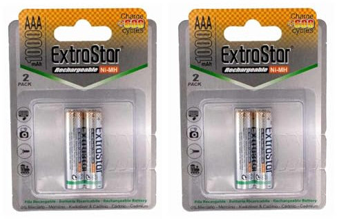 Confezione da 4 Pezzi Pile AAA Ricaricabile, Batteria in Ni-Mh 1.5V, Batteria Extra Durata Massimo di 600 Cicli di Ricarica