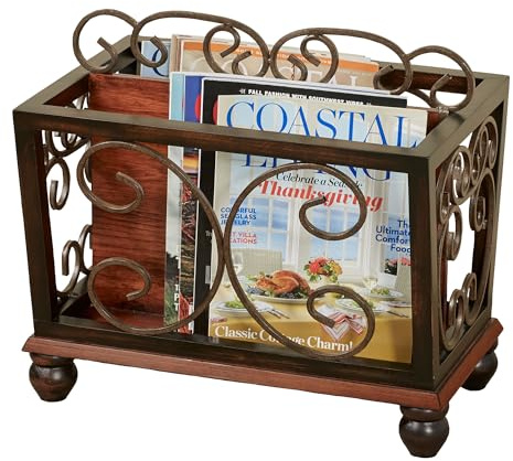 Touch of Class Ashburn Regal Walnut Magazine Newspaper Catalog Rack