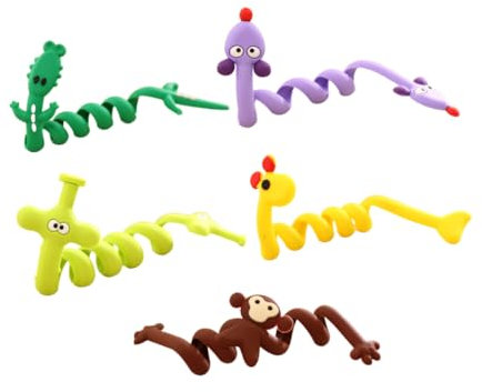 Animal Shaped Cable Organizer PVC Deformable Cable Ties 5 Pcs