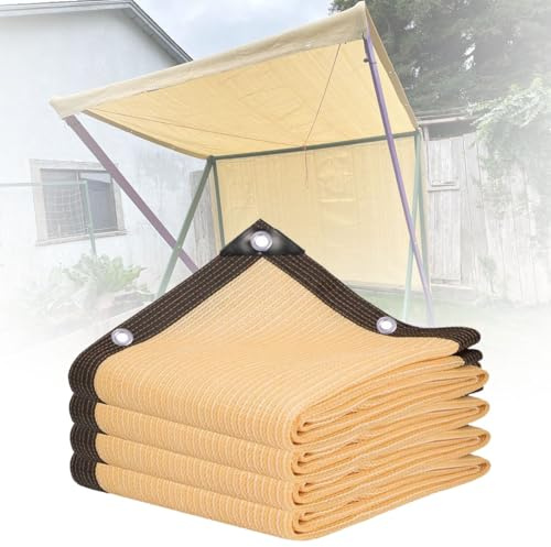 Greenhouse Shade Net, 1m 2m 4.0m 5m 6m 7m 8m 9m 10m Large Beige Shade Cloth, 90% Shading Rate, Shade Netting For Outdoor Deck, Pergola, Garden Plants(Size:2x8m(6.6x26ft))