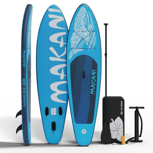 Stand Up Paddle Board | Allround SUP 320 cm | Blau | Komplettset | Drop-Stitch-Kern | bis 120 kg | 3 Finnen | Tragetasche | für Anfänger und Fortgeschrittene | aufblasbar